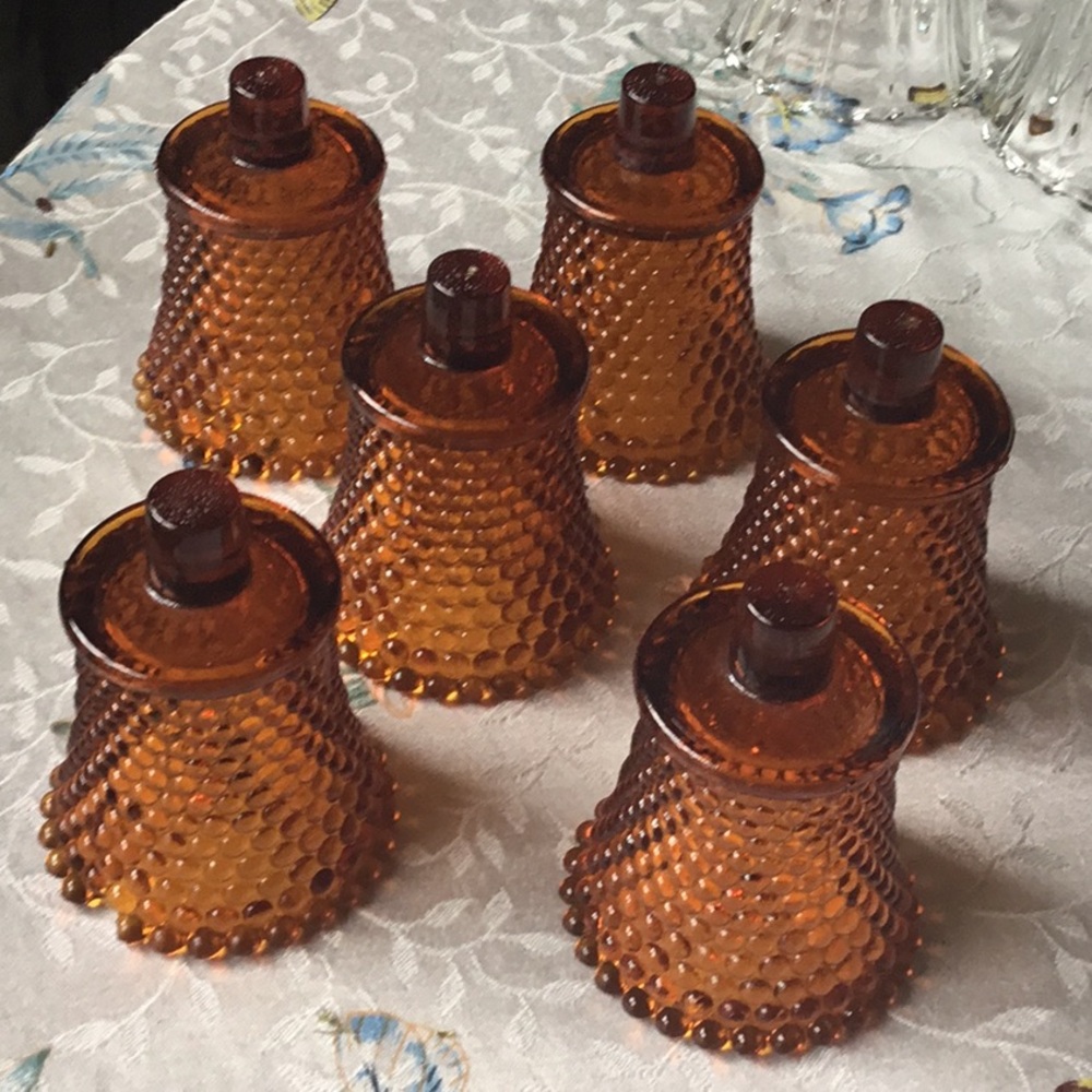 Homco Amber Glass Candle Holders